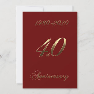 Save The Date 40e anniversaire de Mariage Jubilé 2020 élégant ro