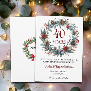 Save The Date 40e anniversaire du Mariage de Ruby Hiver