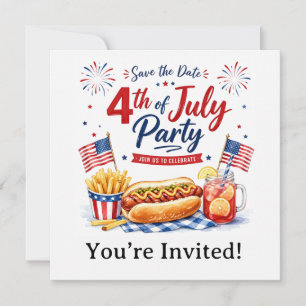Save The Date 4 juillet, réservez la date  Fête de l'Indépendanc
