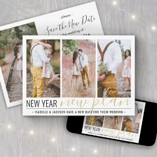 Save The Date 4 Photo Changement de plans Mariage Nouvel An Vaca
