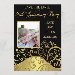 Save The Date 50e anniversaire de la fête Sauvez la date avec la