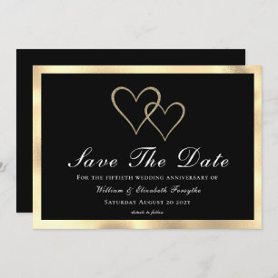 Save The Date 50e anniversaire de Mariage Coeurs d'or