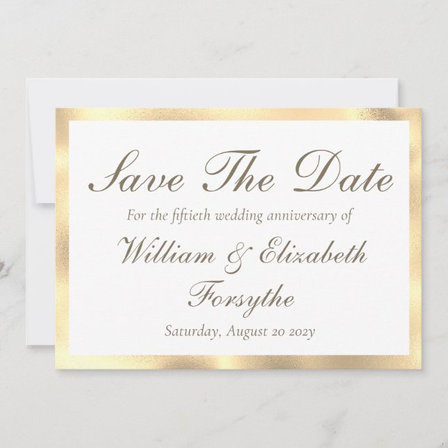 Save The Date 50e anniversaire du Mariage Or (Devant)