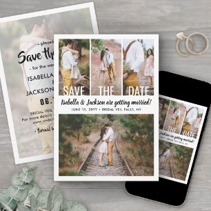 Save The Date 5 Photo Simple Moderne Mariage Remplacement Change