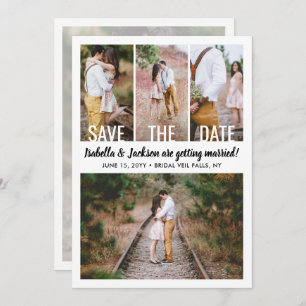 Save The Date 5 Photo Simple Moderne Mariage Remplacement Change