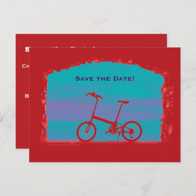 Save the Date 60th Birthday Party Postcard Bicycle (Front/Back)