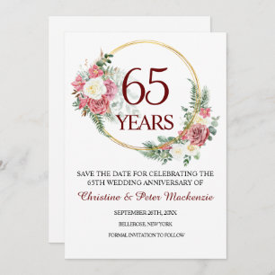 Save The Date 65e anniversaire du Mariage Blue Sapphire