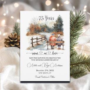 Save The Date 75e anniversaire de mariage Paysage hivernal roman
