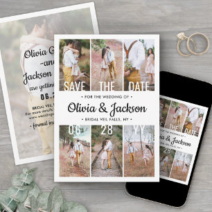 Save The Date 7 Photo Simple Moderne Mariage Remplacement Change