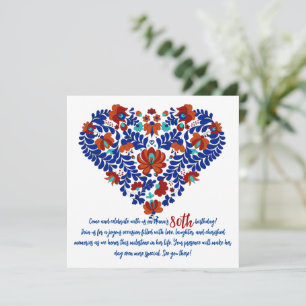 Save The Date 80ème anniversaire de Nana / Matyo rustique hongro