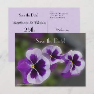 Save the Date 80th Birthday Party Purple Floral Announcement Postcard