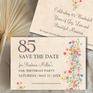 Save The Date 85e anniversaire élégant - Conception de fleurs sa
