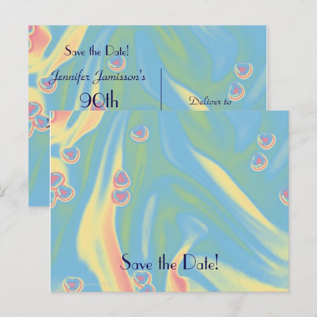 Save the Date 90th Birthday Celebration Postcard (Front/Back)