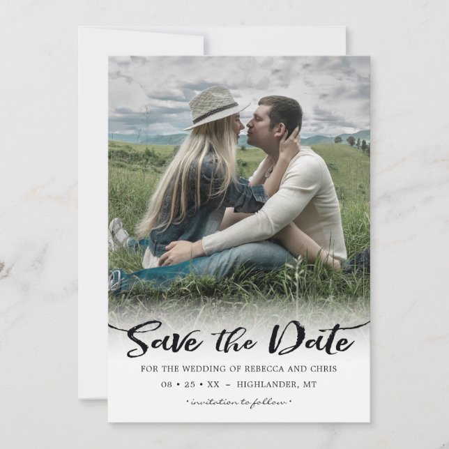 Save The Date À l'horizon, photo Enregistrer l'invitation de la  (Devant)