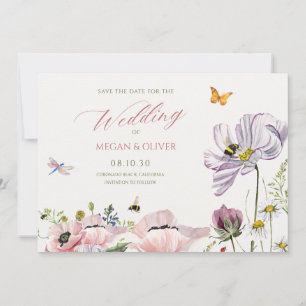 Save The Date abeilles de floraison florale esthétique