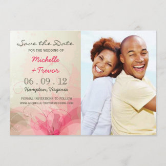 Save the Date - Abstract Floral Photo Invites
