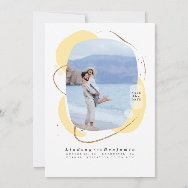 Save The Date Abstrait Géométrique Moderne Enregistrer La Date P (Devant)