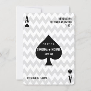 Save The Date Ace of Spades Modern Chic Photo Enregistrer la dat