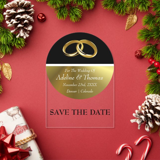 Save The Date Acrylic Wedding Invitation (Insitu (Holiday))