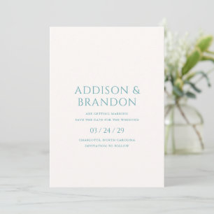 Save The Date Addison Turquoise Green Classic Mariage élégant