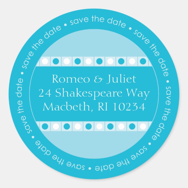 Save the Date Address Label - Blues (Front)