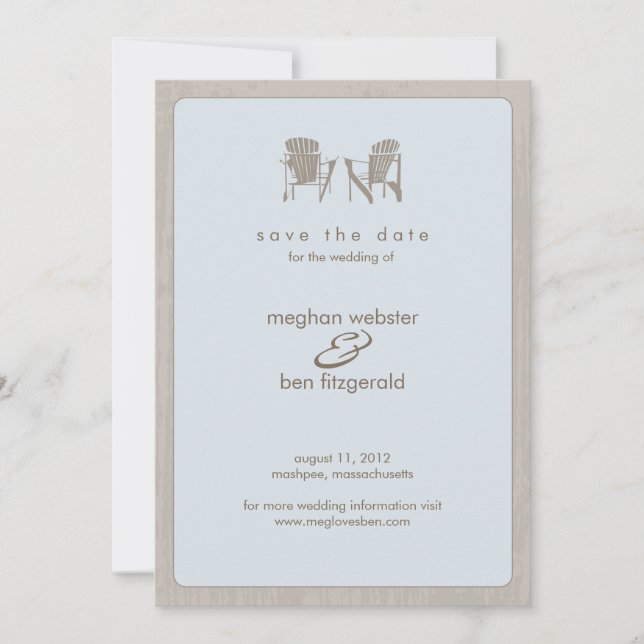 Save The Date Adirondack Chaises Mariage Enregistrer la date (Devant)