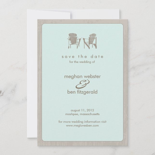 Save The Date Adirondack Chaises Mariage Enregistrer la date (Devant)