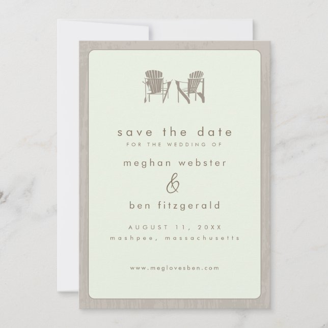Save The Date Adirondack Chaises Mariage Enregistrer la date (Devant)