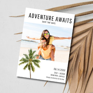 Save The Date Adventure Await Beach Destination Mariage photo