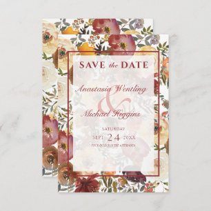 Save The Date Affaire Watercolor Bouquets Wedding