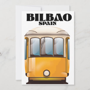 Save The Date Affiche de voyage en tramway à Bilbao Espagne