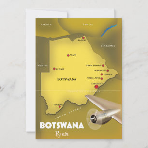 Save The Date Affiche de voyage style vintage Botswana. Décorati