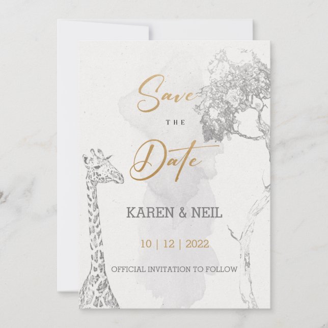 Save The Date African Theme Invitation Design (Front)