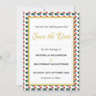 Save The Date AFRIQUE DU SUD Célébration de mariage coutumier ch