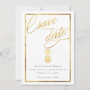 Save The Date Aiguille en faux or tropical sauvez notre nouvelle