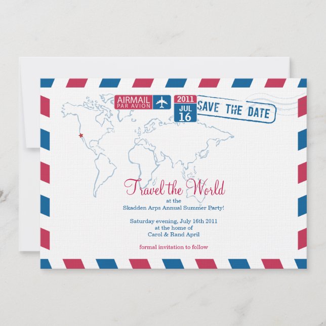 Save The Date Air Mail Entreprise Part (Devant)