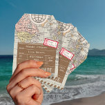 Save the Date Airmail Luggage Tag World Map<br><div class="desc">This whimsical Save the Date Luggage Tag for Destination Weddings features a vintage world map in the background with a kraft paper sticker for the information. Easily edit and move the text.</div>