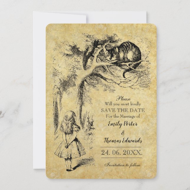 Save The Date Alice au pays des merveilles sur Mariage papier vi (Dos)