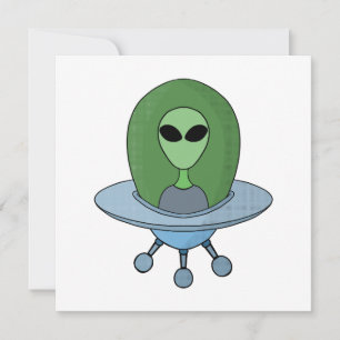 Save The Date Alien dans son petit vaisseau spatial