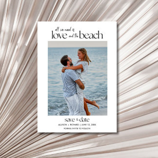 Save The Date All We Need Is Love and the Beach Photo 