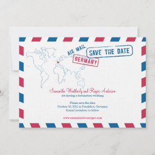 Save The Date Allemagne Air Mail Mariage Enregistrer La Date