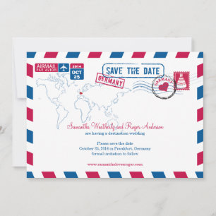 Save The Date Allemagne Air Mail Mariage Enregistrer La Date