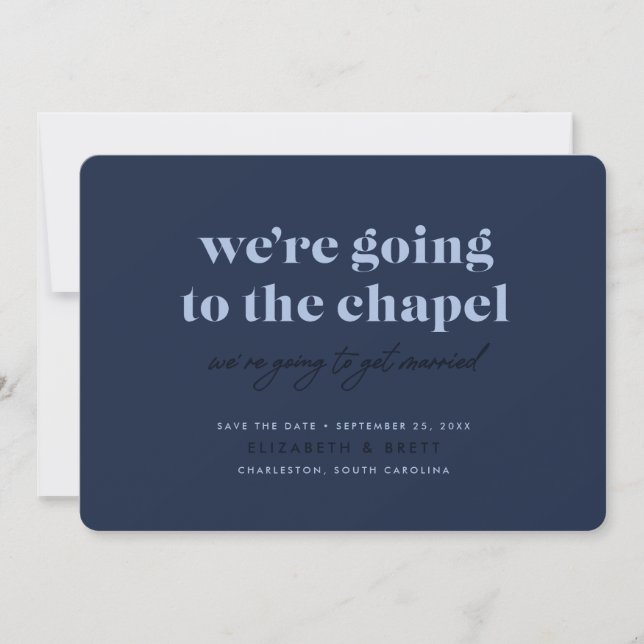 Save The Date Aller à la chapelle Enregistrer la date (Marine) (Devant)