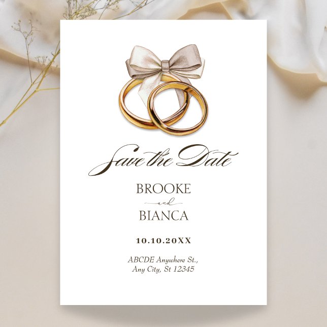 Save The Date Alliance de mariage gravée couple simple  (Créateur téléchargé)