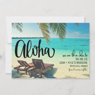 Save The Date Aloha Hawaii Photo Beach Wedding Enregistrer la da