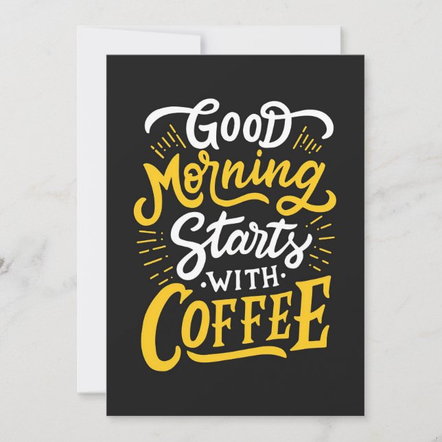 Save The Date Amateur De Café Good Morning Commence Avec Café (Devant)