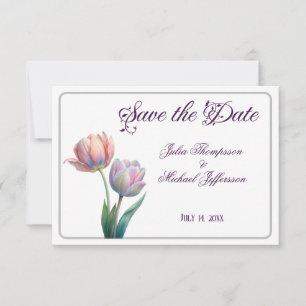 Save The Date Ambiance romantique et poétique Pastel Tulips