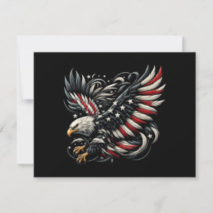 Save The Date Américain patriote avec aigle et drapeau américain