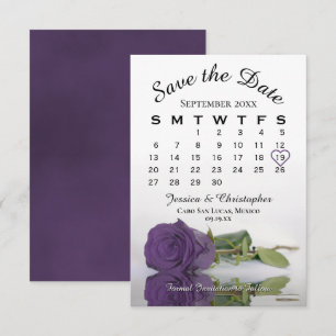 Save The Date Amethyst Purple Rose Élégant Calendrier de mariage