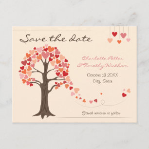 Save The Date Amour Arbre Coeurs Mariage Enregistrer la date